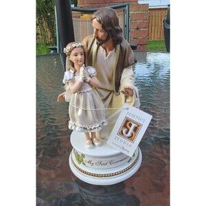 Jesus with Praying Girl (Holy Communion)-Musical -Plays "The Lords Prayer"